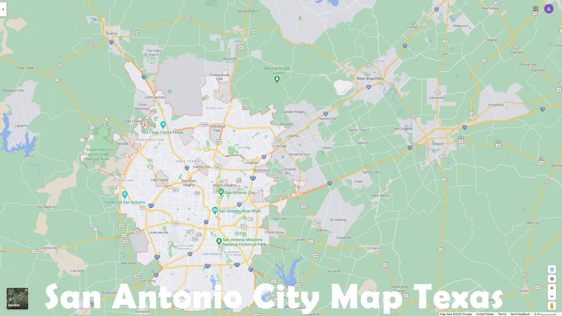 San Antonio Ville Carte Texas